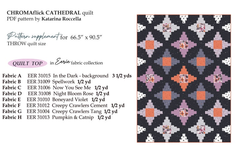 CHROMAflick CATHEDRAL Instant Download PDF modern traditional beginner quilt pattern by Katarina Roccella AGF with Abstrart designer fabrics image 9