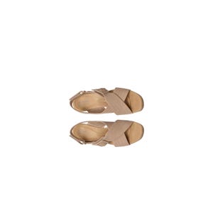 CLARKS NERISA COMFORT Sandal Cork Wedge Nubuck Slingback Beige Size 10 afbeelding 5