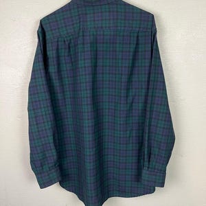 Vintage PENDLETON Men’s BLACKWATCH Tartan Wool Button Up Shirt XL Long image 5
