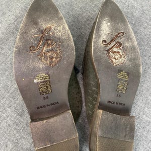 FREE PEOPLE Dragonfly Embossed Leather Loafers Brown Slip On Size 8.5 image 6