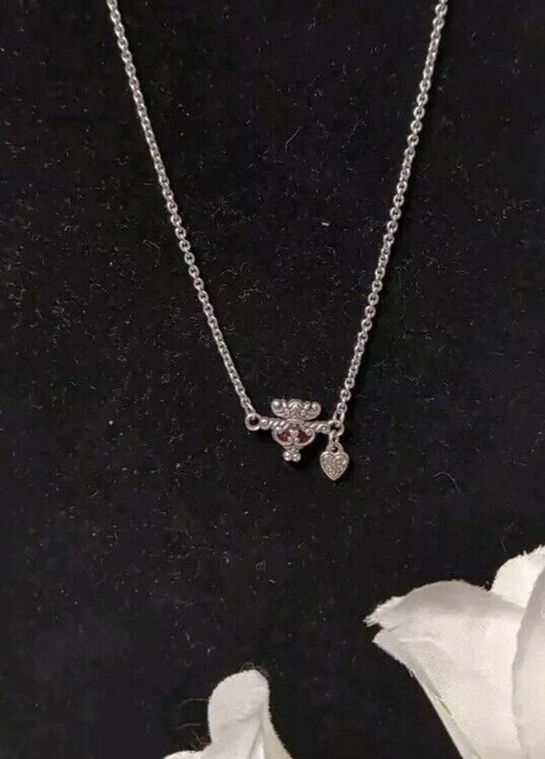 Brighton Necklace Small Pendant W/ Tiny Heart Red Enamel 16" Chain 2" Extender image 4