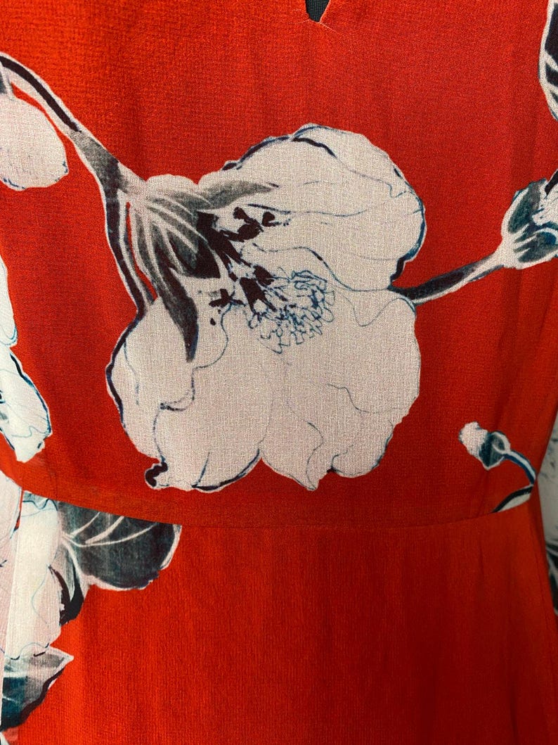 ANTHROPOLOGIE MAXI NWT Exquise Floral Tiered Mock Neck Dress Medium image 5