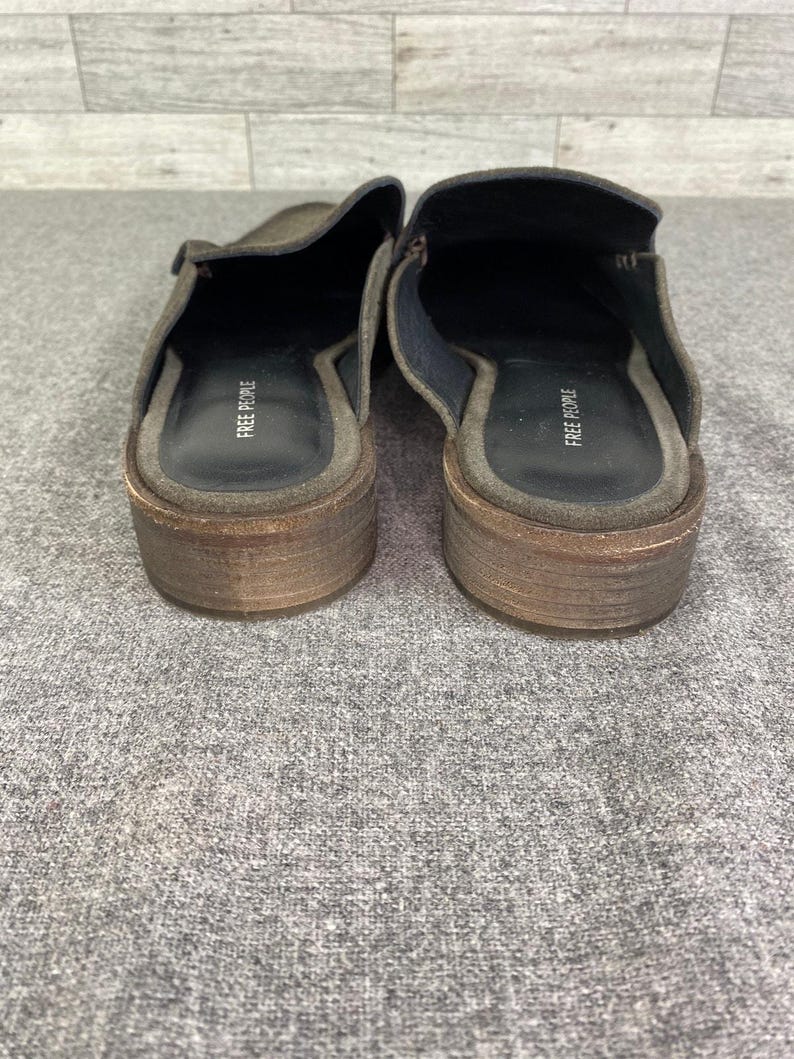 FREE PEOPLE Dragonfly Embossed Leather Loafers Brown Slip On Size 8.5 image 5
