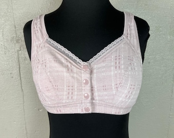 SET TWO Bras TShirt Front Snap Pink Peach B95 42 Comfort Support