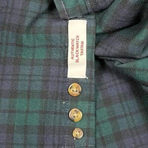 Vintage PENDLETON Men’s BLACKWATCH Tartan Wool Button Up Shirt XL Long image 6