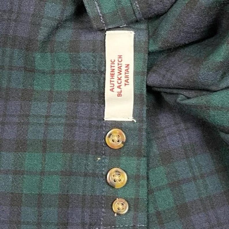 Vintage PENDLETON Men’s BLACKWATCH Tartan Wool Button Up Shirt XL Long image 6