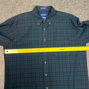 Vintage PENDLETON Men’s BLACKWATCH Tartan Wool Button Up Shirt XL Long image 4