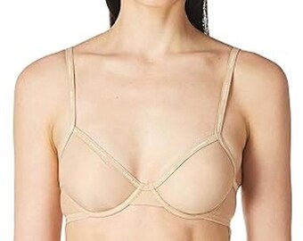 Calvin Klein Sheer Marquisette Demi Unlined Bra Nude 30C NWT