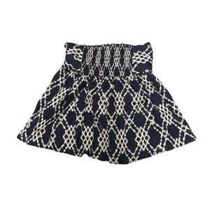 ANTHROPOLOGIE RIMBAUD SKIRT Tie Waist Mini Blue White Tassel Medium immagine 4