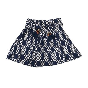 ANTHROPOLOGIE RIMBAUD SKIRT Tie Waist Mini Blue White Tassel Medium immagine 5