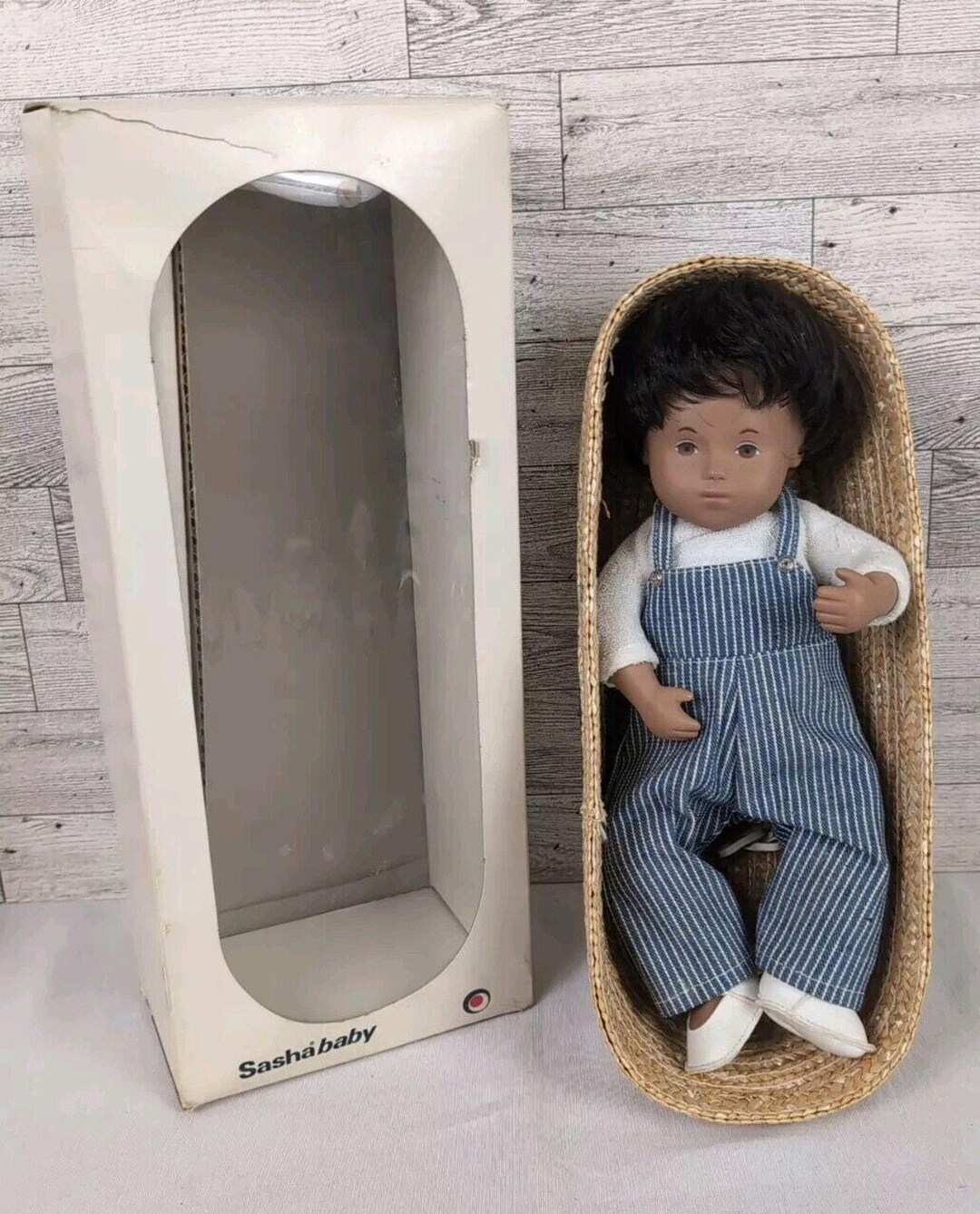 12 Vintage Sweet Sasha Baby Doll 510 Denim Playsuit Brown Hair England