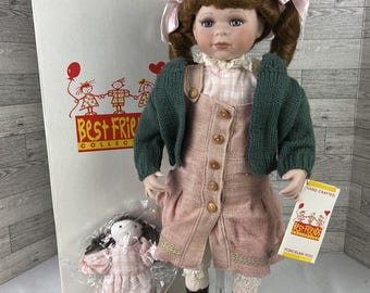 Twyla Porcelain Doll, Friends Collection, with Dollie & Stand