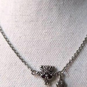 Brighton Necklace Small Pendant W/ Tiny Heart Red Enamel 16" Chain 2" Extender image 6