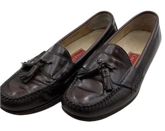 Cole Haan Mens Brown Leather Moc Toe Tassel Loafer Shoes Size US 10