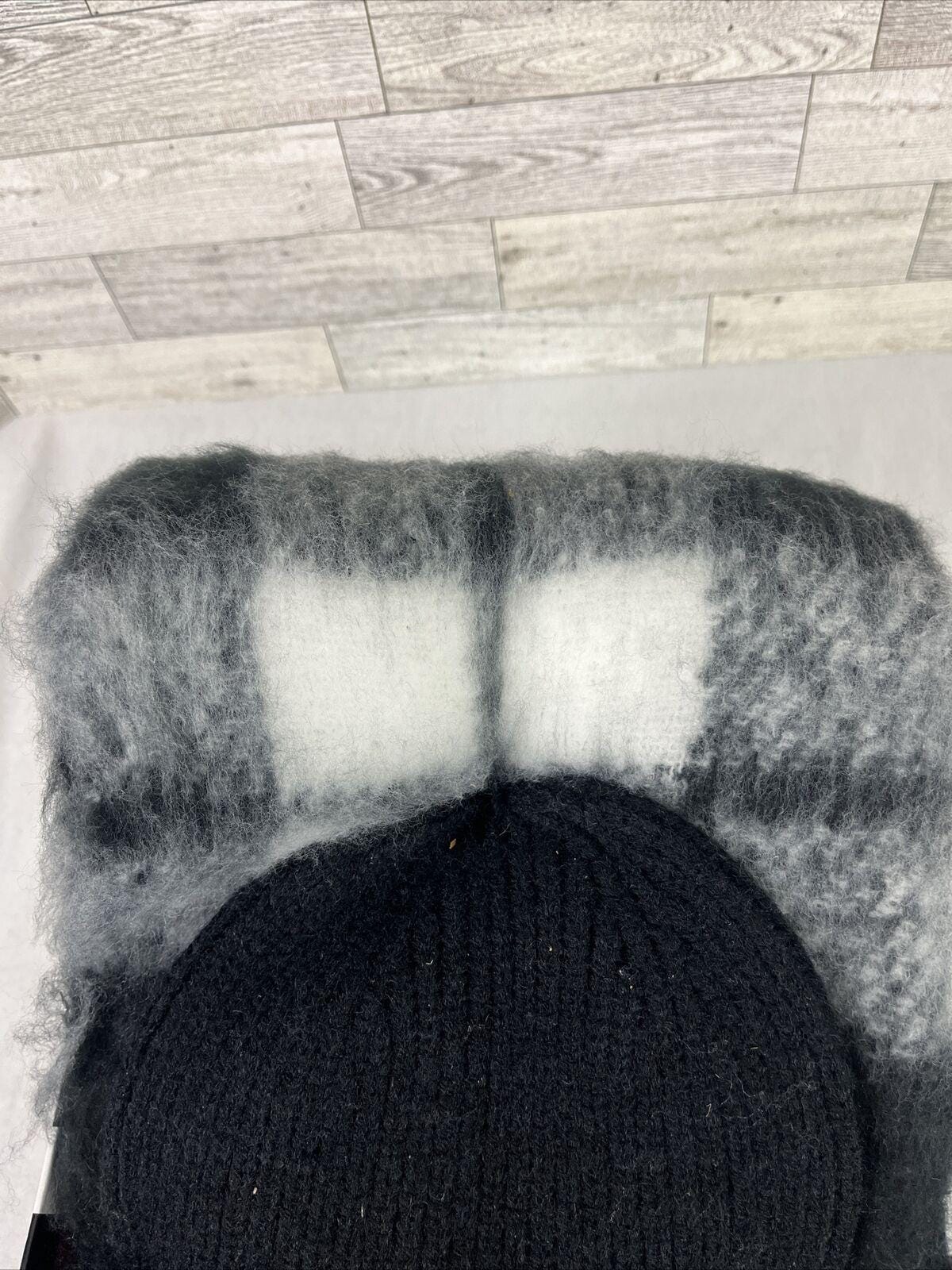 *Sale* Betsey Johnson black winter beanie and cowl Crocheted item with freehanded cowl part main image 4