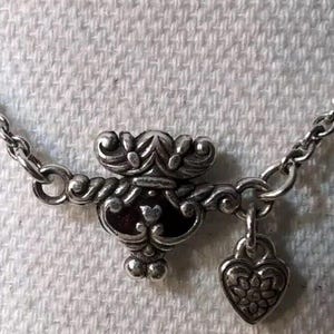 Brighton Necklace Small Pendant W/ Tiny Heart Red Enamel 16" Chain 2" Extender image 7