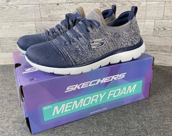Skechers SUMMITS SWEET GLOW Sneakers Womens Size 7 Blue Gray Walking Comfort