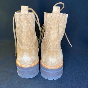 MARC FISHER SHEARLING Winter Lace Up Combat Boots Camel Womens 9 image 5