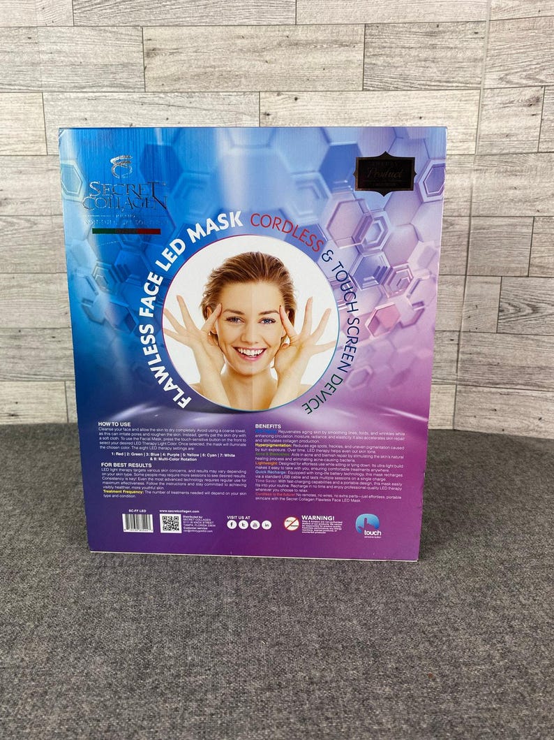 Secret COLLAGEN LED Mask Luxury Cordless Glow Rejuvenating Flawless ...