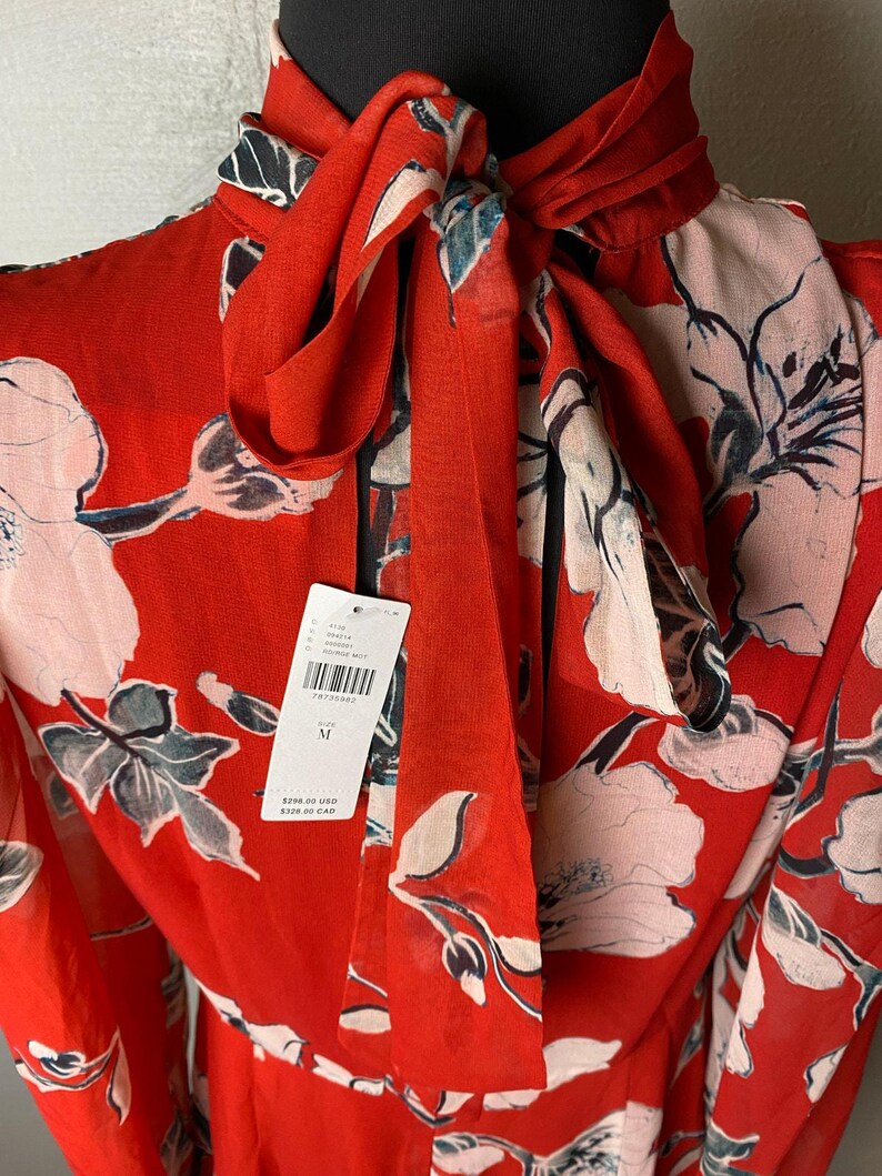 ANTHROPOLOGIE MAXI NWT Exquise Floral Tiered Mock Neck Dress Medium image 9