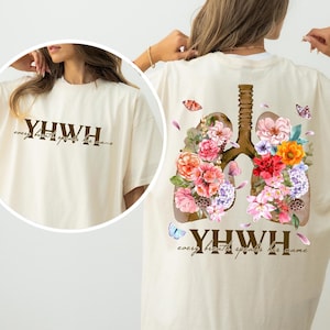 Every Breath Speak His Name T-Shirt, YHWH Lungs Christian Shirt, Faith Apparel Shirt, YHWH Lungs Floral Shirts, Christian Shirts, Faith Tee