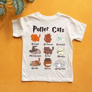 Potter Cats Shirt, Cat Lover Kids Shirt ,Cat T-Shirts, Halloween Cat Sweatshirt, Funny Cat Tee, Potter Cats Toddler T-Shirt, Cat Owner Gifts