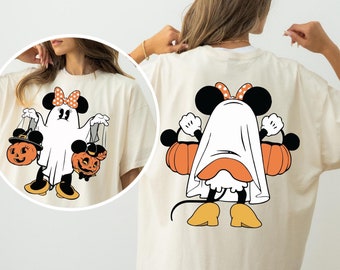 Minnie Ghost T-Shirt, Minnie Halloween Shirt, Minnie Back Front Halloween Shirt, Fall Pumpkin Shirts, Minnie Halloween Gifts, Cute Ghost Tee