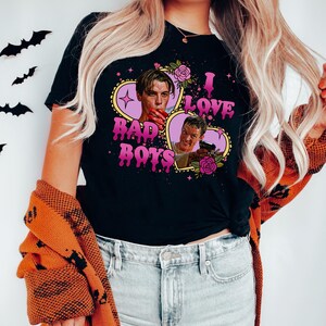 I love Bad Boys Scream Shirt, Billy Loomis, Stu Macher, Favorite Scary Movie Shirts, Love Bad Boys Clipart, Halloween Retro 90s T-Shirts zdjęcie 4