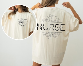 Cute Nurse Shirt, Floral Nurse Shirt, New Nurse Gift, Registered Nurse Tee, Nurse Student Tshirt, Inspire Love Heal Shirt, Nursing Student