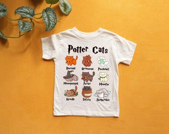 Potter Cats Shirt, Cat Lover Kids Shirt ,Cat T-Shirts, Halloween Cat Sweatshirt, Funny Cat Tee, Potter Cats Toddler T-Shirt, Cat Owner Gifts