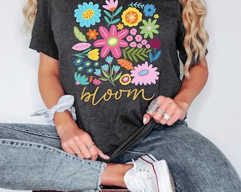 Let Kindness Bloom T-Shirt, Be Cool Be Kind Retro Flowers Shirt, Be Cool Shirt, Inspiration Shirt Women, Be Kind Shirt, Floral Kindness Tee