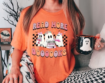 Ghosts Reading Books Shirt: Spooky Season Halloween Tee