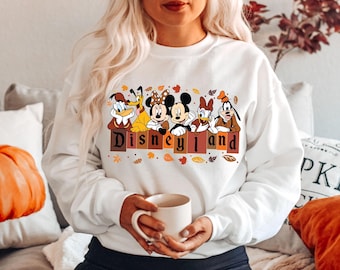 Mickey And Friends Thanksgiving Shirt, Disneyland Thanksgiving Sweater, Disney Fall Vibes Family Matching, Happy Thankful, Thanksgiving Gift