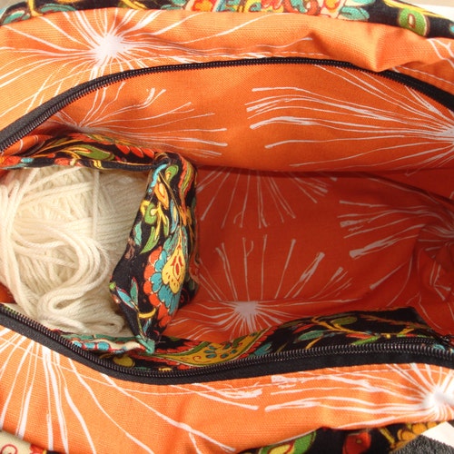 Large Knitting/Crochet Tote shops Bag-CONFETTI