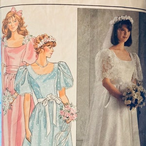 Misses' Bridal and Bridesmaid Gowns Sewing Pattern Butterick 3063 Size 8 Bust 31 inches Complete Uncut image 1