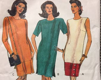 90's Misses' Dress Vogue 8127Sewing Pattern  size 8-12 Bust 31-34 inches   Complete Sewing Pattern