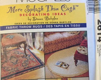 Fabric Throw Rugs Sewing Pattern McCall's 2614 Uncut Complete