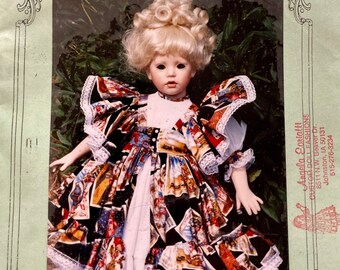 The "Love" Patterns..Shay..Doll Dress, Pinafore, and Bloomers Sewing Pattern..Angela Eoriatti....26-28" Dolls... Uncut Complete