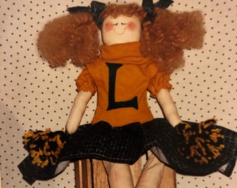 Cheerleader Doll Sewing Pattern...Prairie Grove Peddler....Uncut Complete 24" doll