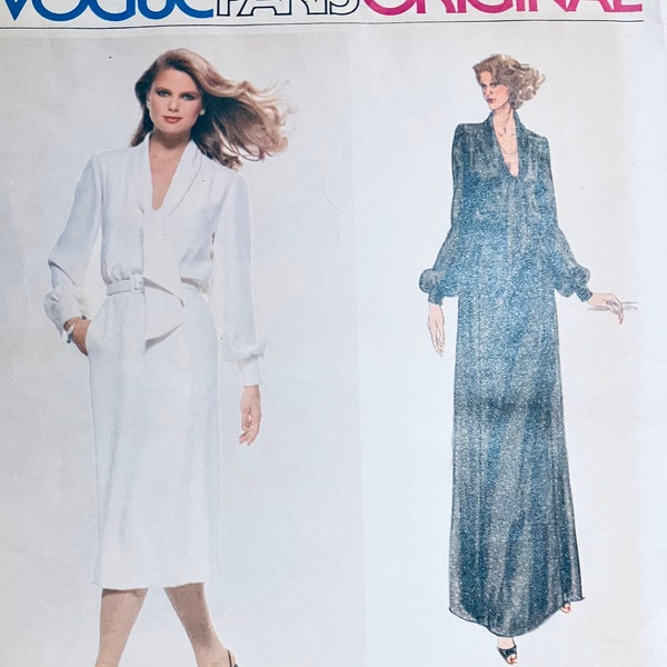 Vintage Vogue Paris Original 1857…Misses’Dress Sewing Pattern…Pierre Balmain..Size 10 Bust 32 inches…Vogue Tag…Complete