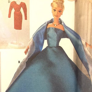 Dresses and Gowns for 11&quot; Fashion Dolls  Sewing Pattern Simplicity 8481....Uncut Complete...Elaine Heigl Designs