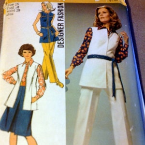 Vest, Blouse, Skirt, and Pants  Sewing Pattern Simplicity 9304 Size 16 Bust 38 Waist 29 Uncut Complete