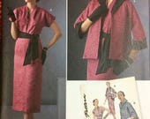 UNCUT Sewing Pattern 1950 39 s Vintage Simplicity 8245 Misses 39 Dress, Sash, and Jacket Size 6-14 Bust 30 - 36 Complete