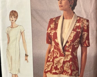 Misses’ Dress and Jacket Sewing Pattern Vogue Woman 8981 Size 14-18 Bust 36-40 inches Complete Uncut