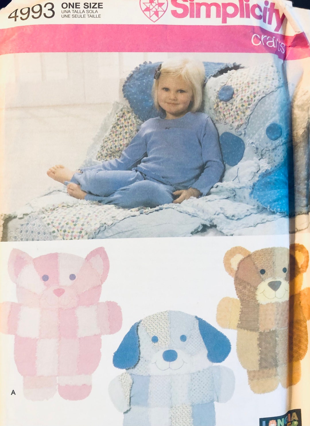 Rag Quilt Wall Hangings or Throws Sewing Pattern Simplicity 4993..cat ...