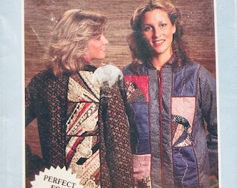 Misses’ Patchwork Jacket Sewing Pattern Yours Truly 3737....Size Small/Medium-Medium/Large Uncut Original Folds