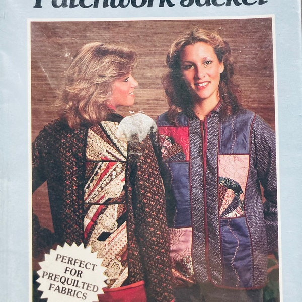 Misses’ Patchwork Jacket Sewing Pattern Yours Truly 3737....Size Small/Medium-Medium/Large Uncut Original Folds