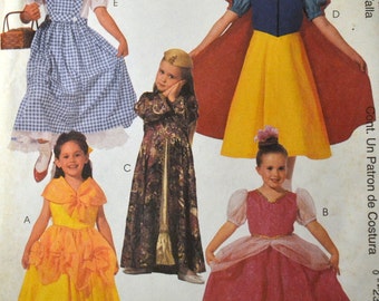 Girls' Princess Costumes Sewing Pattern McCall's 2850 Girls'   Size 4-5  Uncut Complete FF