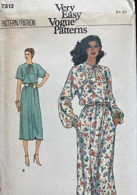 vogue a line dress pattern 90s Womens A-line Dress Vogue Sewing Pattern 8167 Size 20 22 24