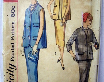 Vintage 1950's Maternity  Sewing Pattern Simplicity 2474  Maternity Suit Complete